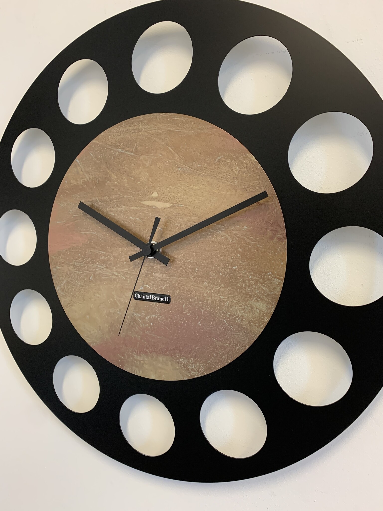 ChantalBrandO Wandklok MARAVAL Black & Copper - Gold XL Modern Design