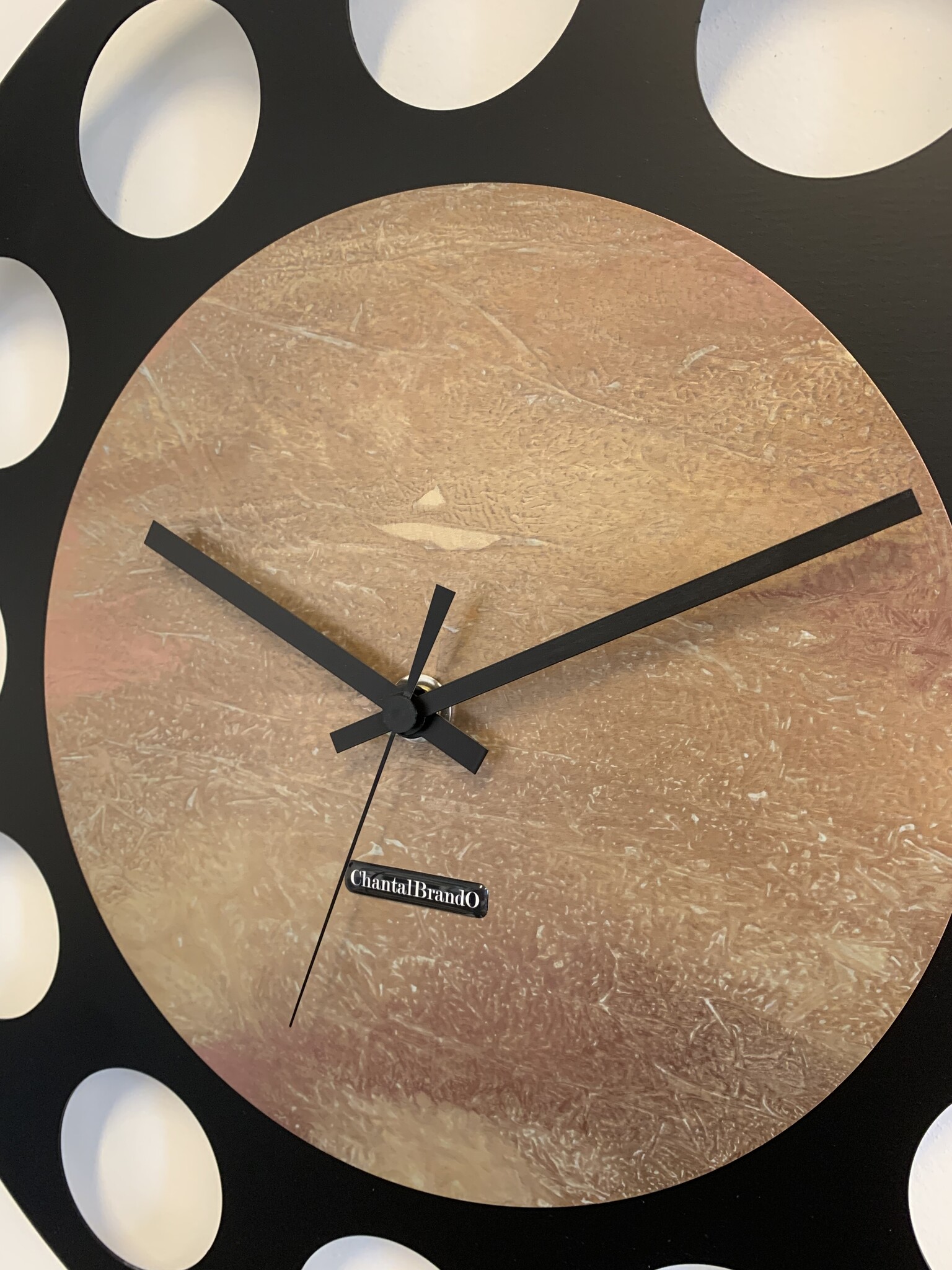 ChantalBrandO Wandklok MARAVAL Black & Copper - Gold XL Modern Design