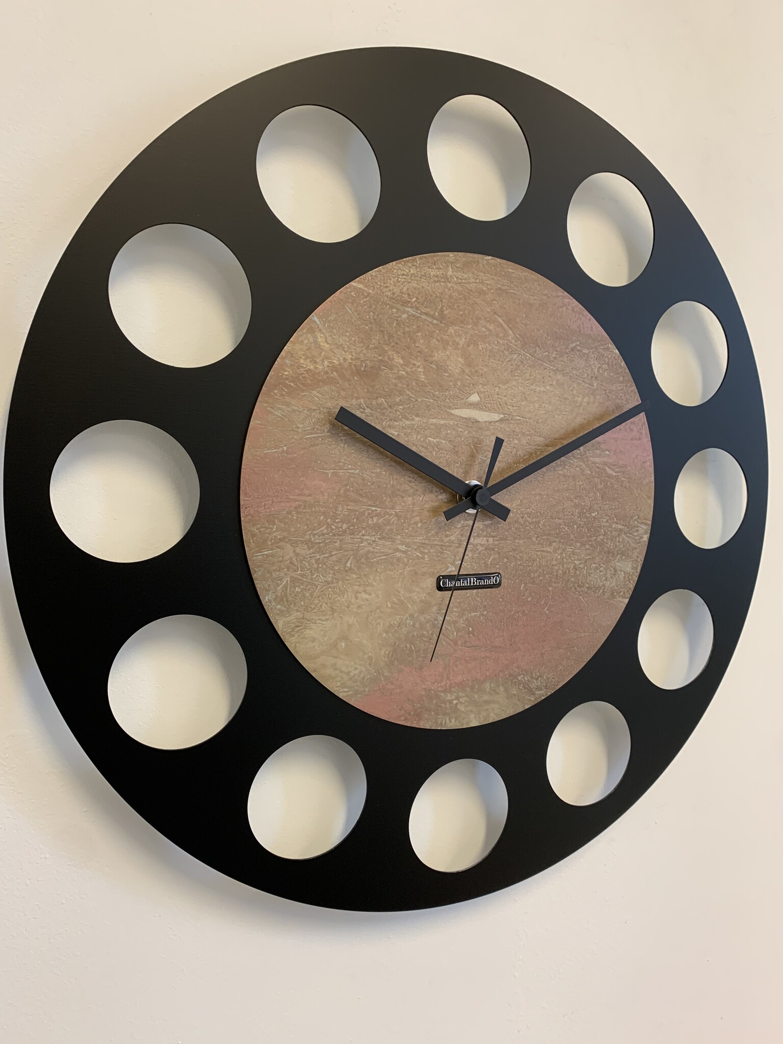 ChantalBrandO Wandklok MARAVAL Black & Copper - Gold XL Modern Design