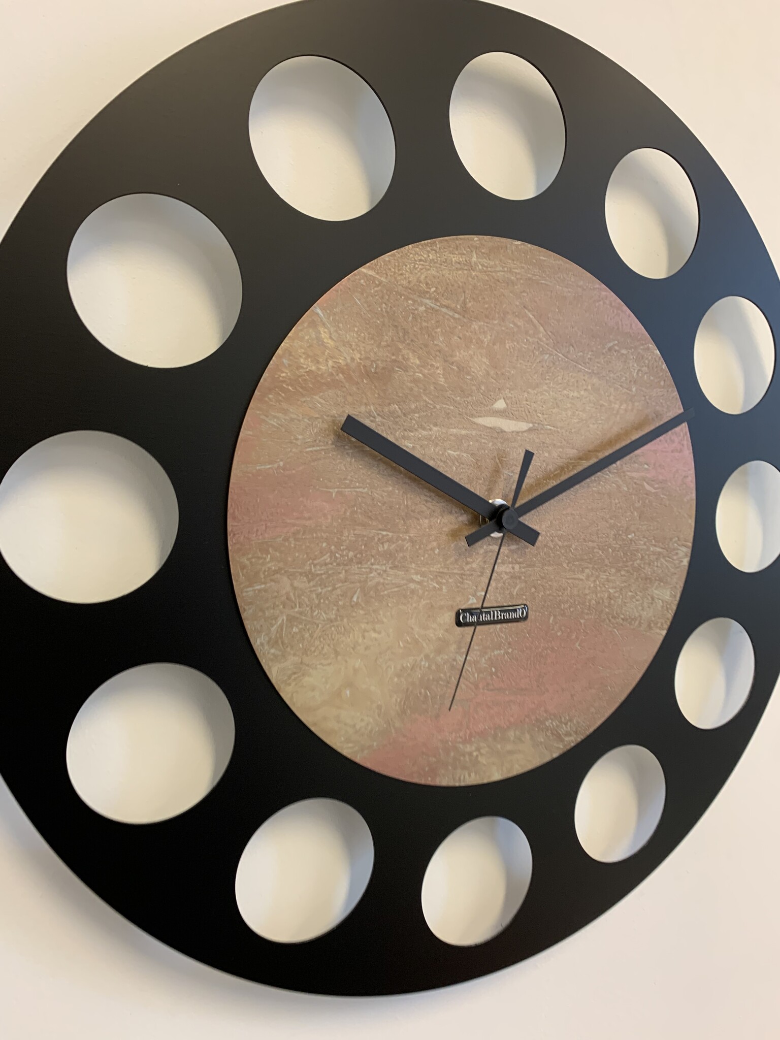 ChantalBrandO Wandklok MARAVAL Black & Copper - Gold XL Modern Design
