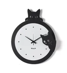 Wandklok modern design met kat
