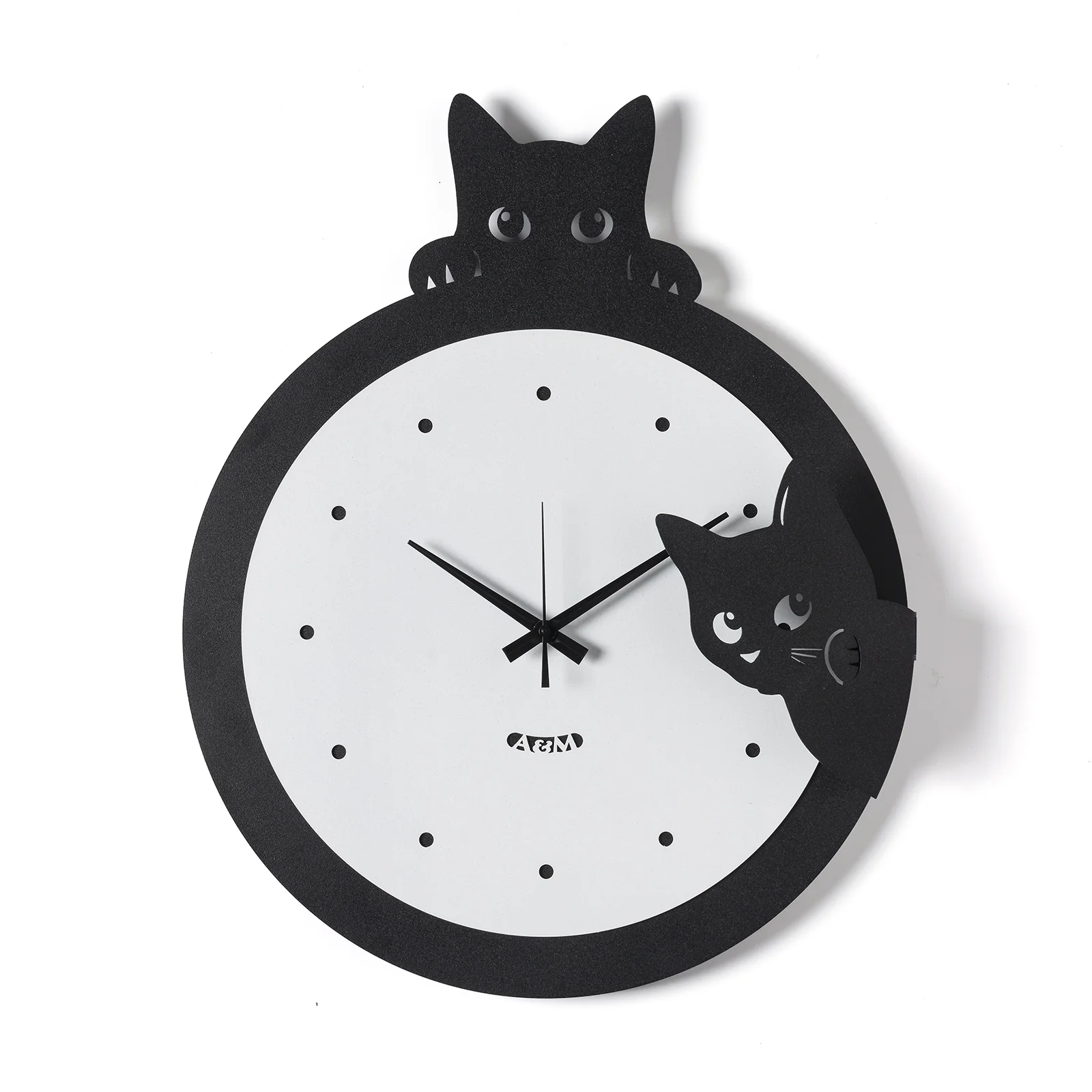 Wandklok modern design met kat