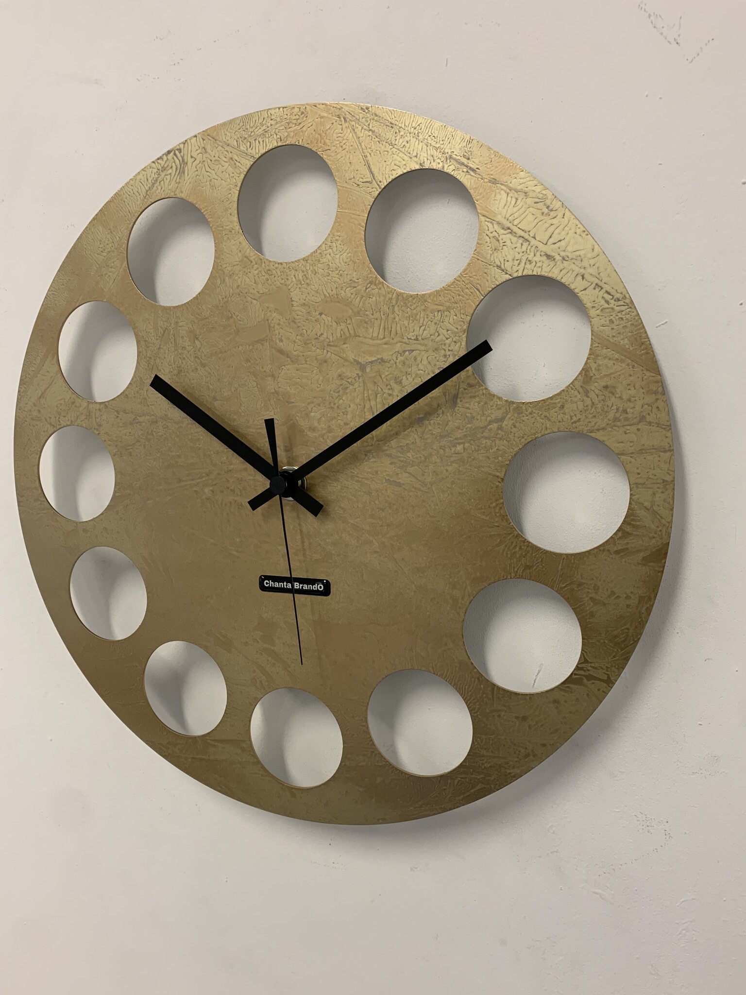 MOSACLOCK GOLD LABEL 40 LABEL Wandklok Modern Industrieel Design GOUD