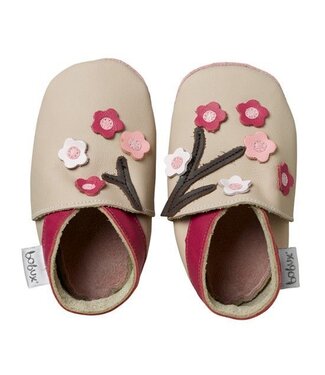 Bobux Lederfinkli Beige Blossom Flowers