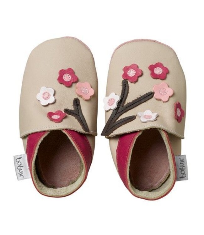 Bobux Lederfinkli Beige Blossom Flowers