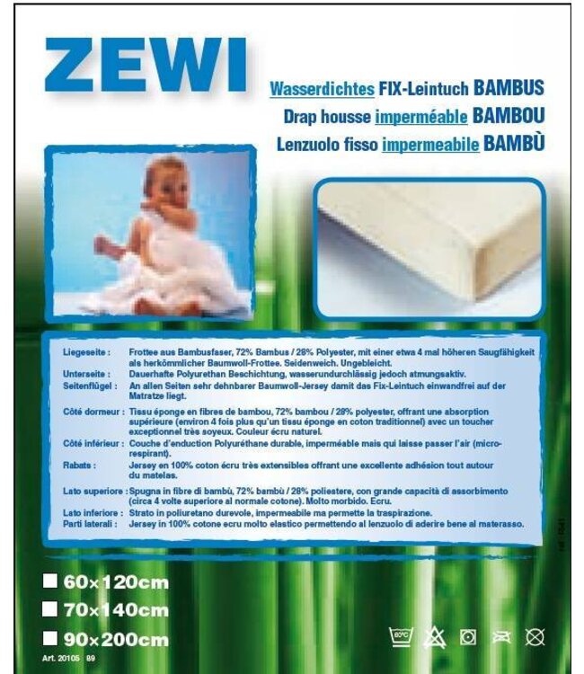 Zewi bébé-jou FIX Leintuch Bambus