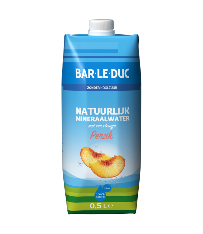 Bar-le-Duc Mineraalwater+perzik kooluurvrij pak 0,5l 12 DOOS