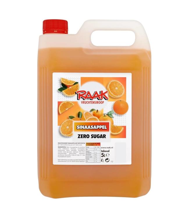 Raak Vruchtensiroop Sinasappel Zero Can 5,0l 4 DOOS