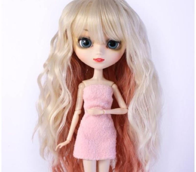 Wig Selection Wavy Style Hair (Blond with Pink Slice)