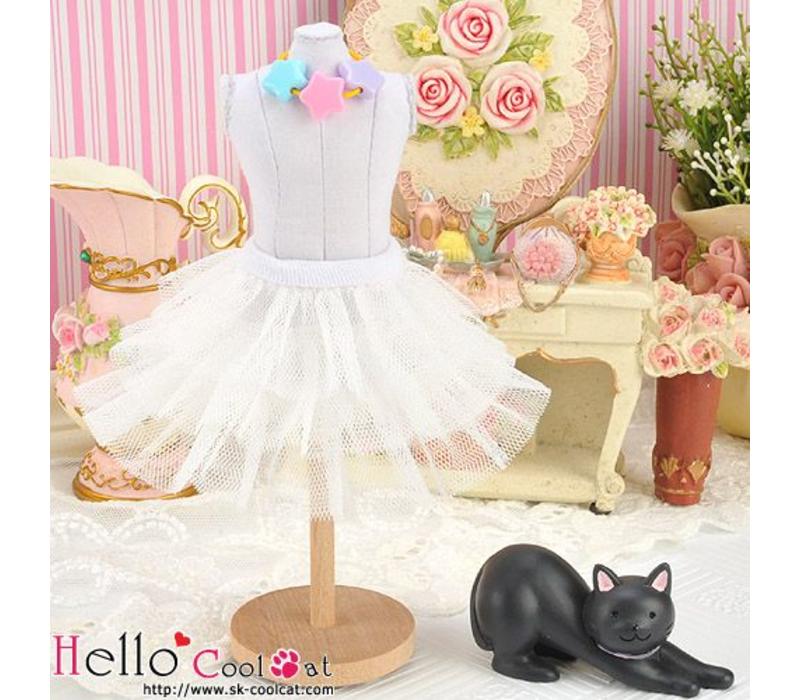 Tulle Cake Mini Skirt White