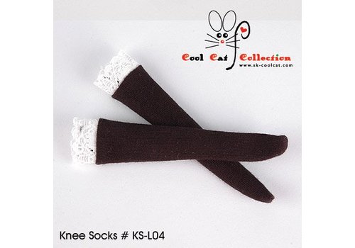 Coolcat Knee Lace Top Socks Black