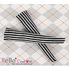 Knee Lace Socks Vertical Thin Stripe Black + White