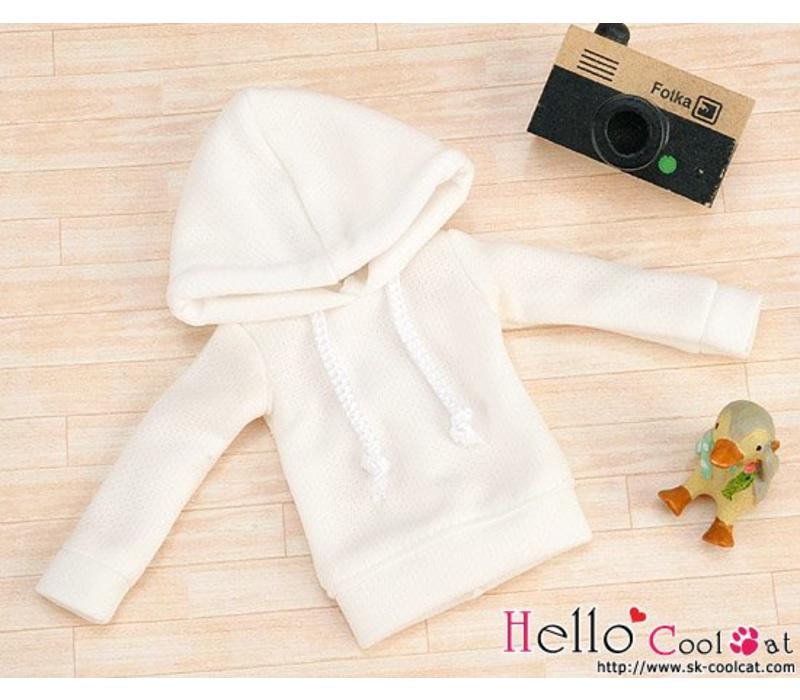 Hoodie Top Long Sleeves White