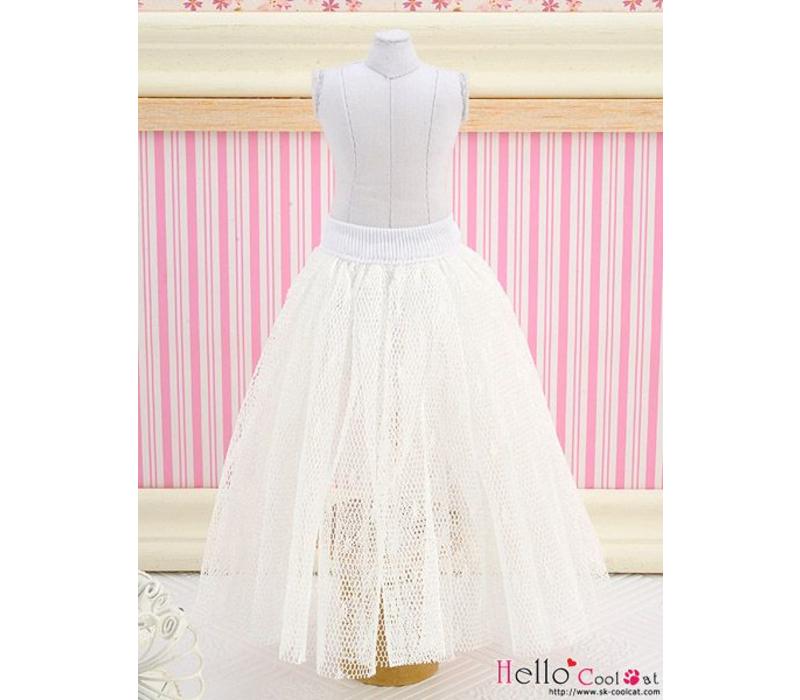 Long Tulle Ball Skirt White (Dot)