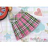 Accordion Mini Short Skirt Stripe Pink