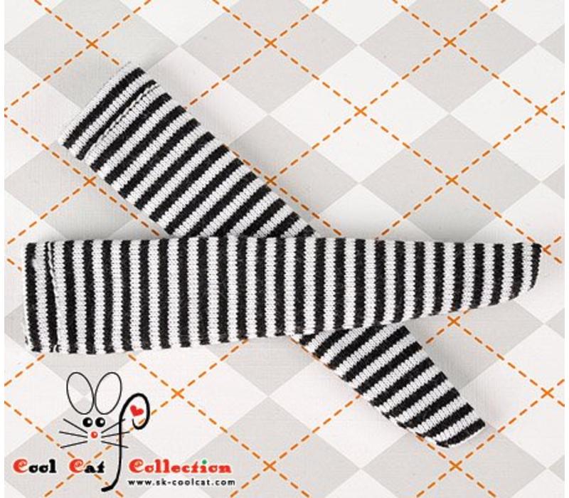 Knee Socks Thin Stripe Black+White