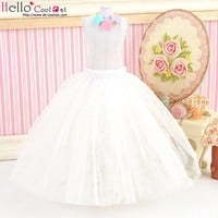 Long Tulle Ball Skirt White