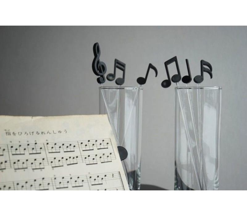 Qualy Melodrinks Stirrers Black 6 st