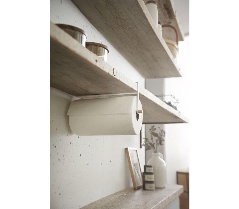 Yamazaki Tosca Kitchen roll holder Wall shelf white/ beech