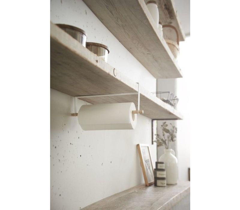 Yamazaki Tosca Kitchen roll holder Wall shelf white/ beech