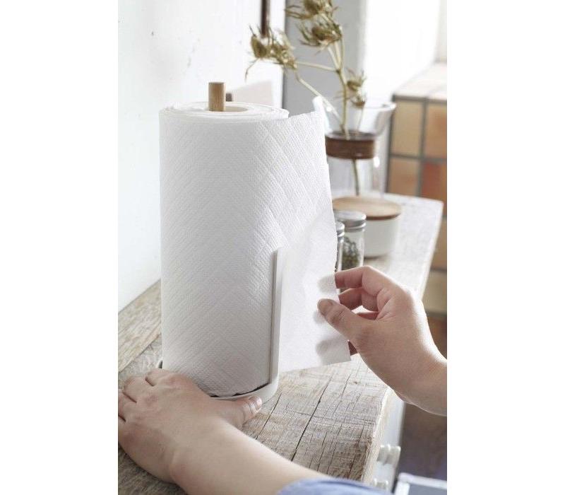 Yamazaki Tosca Paper towel holder White/Beech