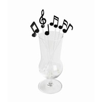 Qualy Melodrinks Stirrers Black 6 st