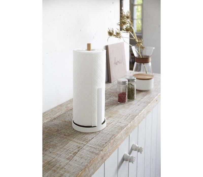 Yamazaki Tosca Paper towel holder White/Beech