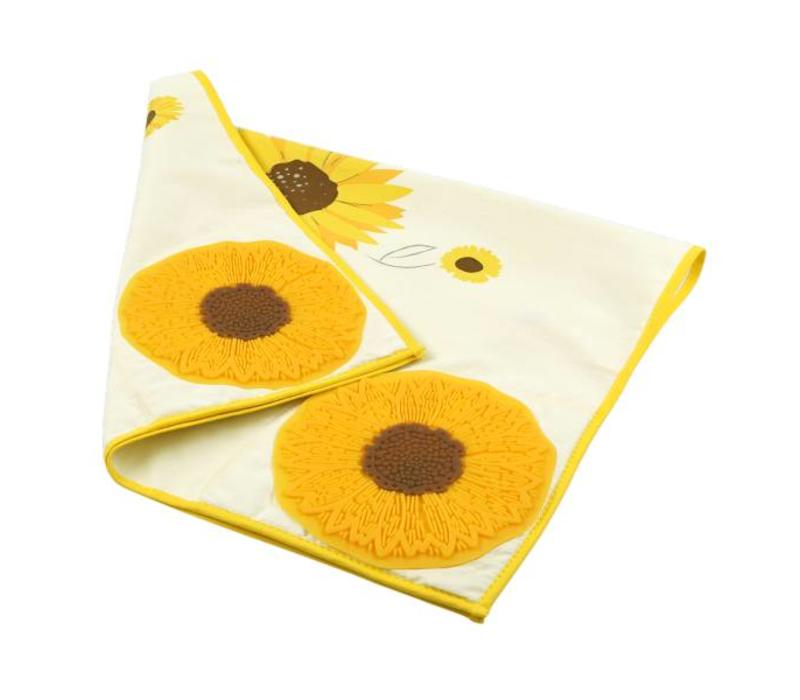 Charles Viancin zonnebloem handdoek/pannenlap