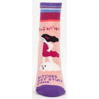 Chaussettes de cheville bleues pour femmes "Bitches get stuff done"