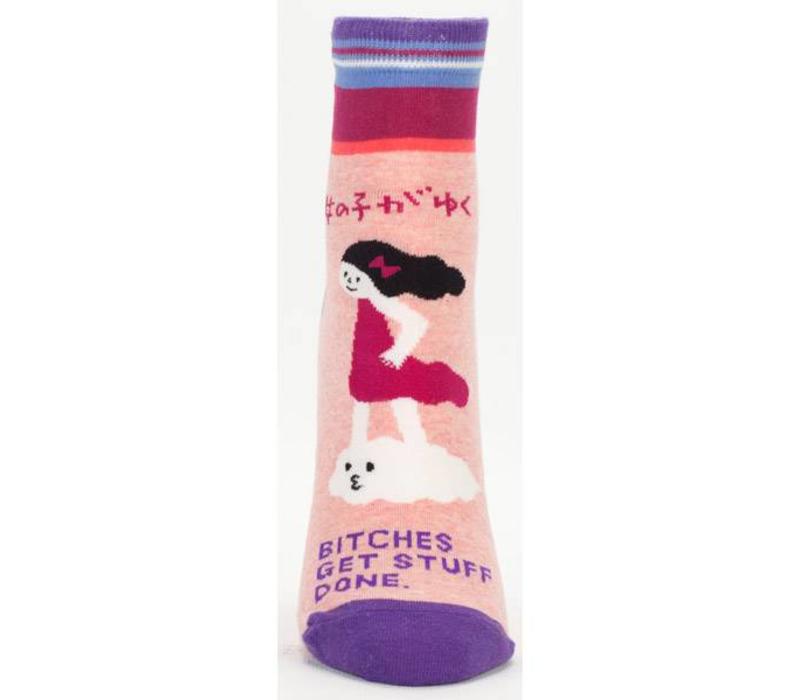 Blue Q ankle socks ladies 'Bitches get stuff done'