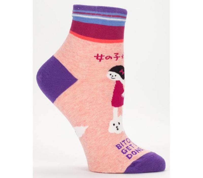 Blue Q ankle socks ladies 'Bitches get stuff done'