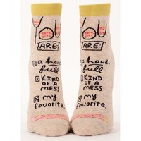 Chaussettes de cheville Q bleues pour femmes "You're my favorite"