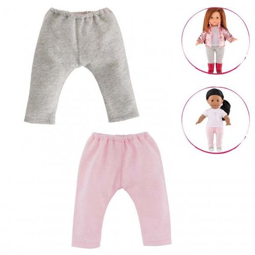 Corolle Ma Corolle ensemble de 2 leggings gris et rose 