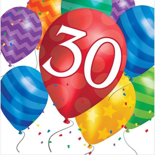 'Happy birthday 30 years' servetten 