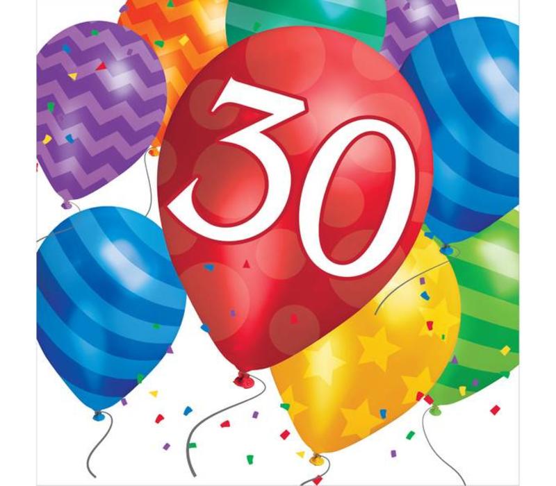 'Happy birthday 30 years' servetten