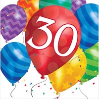 'Happy birthday 30 years' servetten