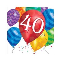 Serviettes 'Happy birthday 40Years'