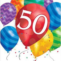 Serviettes ' Happy Birthday 50Years'