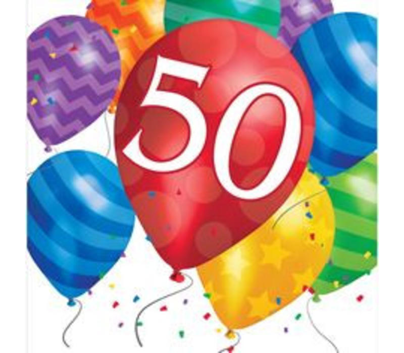 Serviettes ' Happy Birthday 50Years'