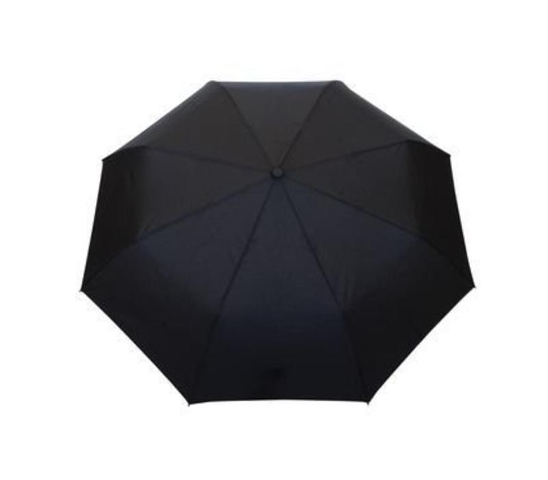 Smati Foldable Men's umbrella black with wooden handle