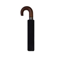 Smati Foldable Men's umbrella black with wooden handle