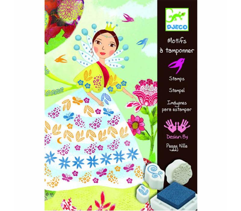 Djeco Set de tampons Belles filles de fleurs