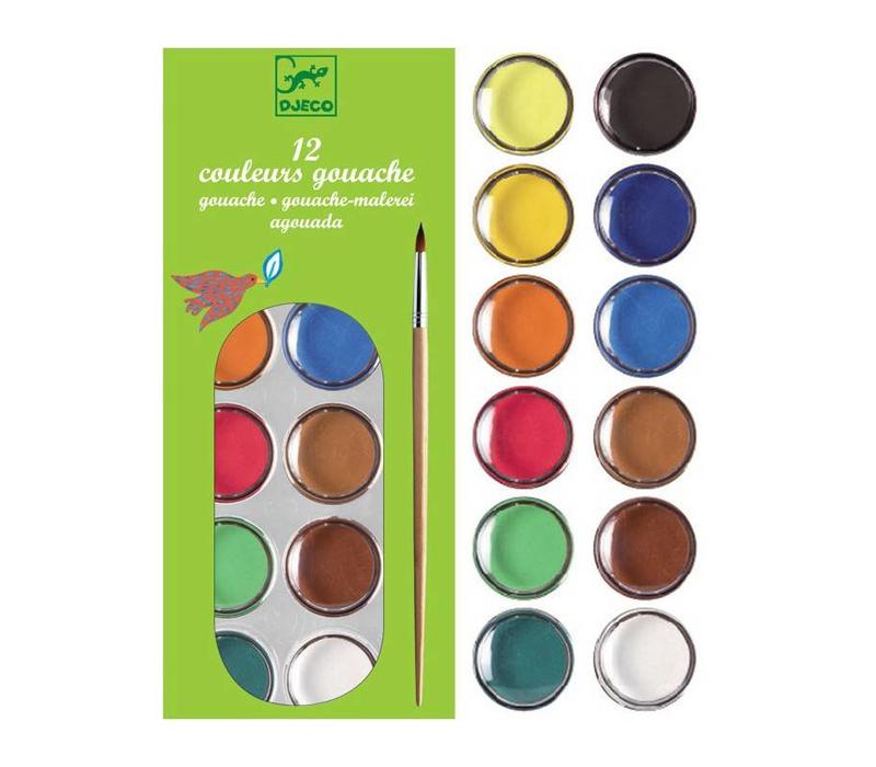 Gouache Paint (Set of 12) by Djeco