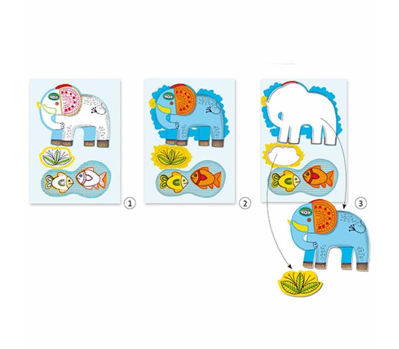 Djeco Set de coloriage pour les tout-petits - Zoo Zoo