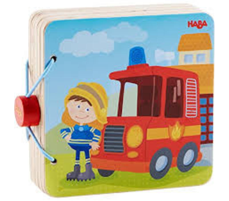 Haba Livre pour bébé en bois Pompiers