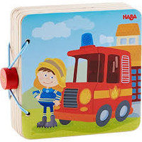 Haba Livre pour bébé en bois Pompiers