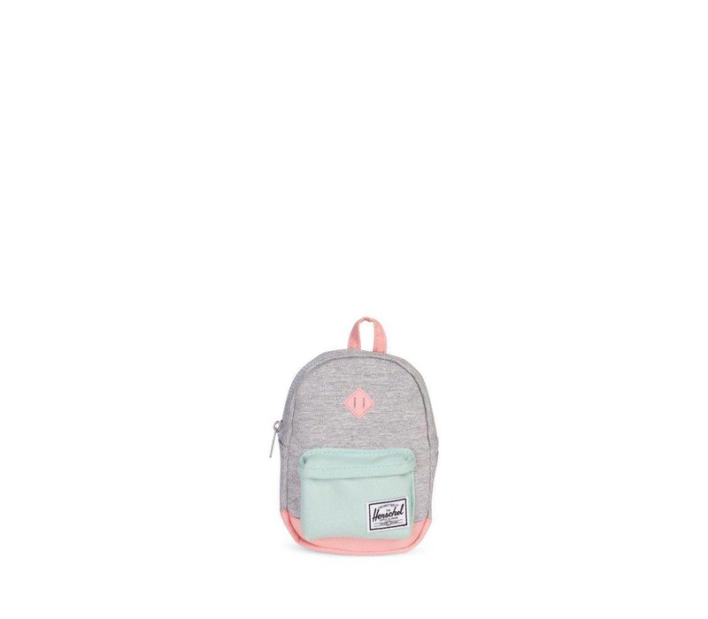 Herschel Heritage Mini Light Grey Crosshatch/Yucca/Peach Rubber