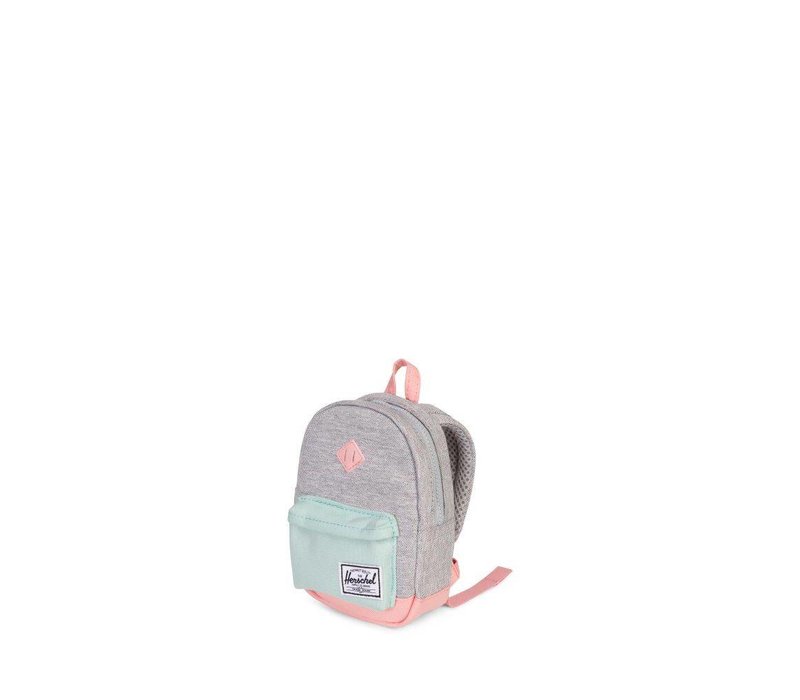 Herschel Heritage Mini Light Grey Crosshatch/Yucca/Peach Rubber