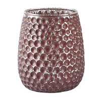 KJ Collection Theelichthouder plum/metalic 14 cm