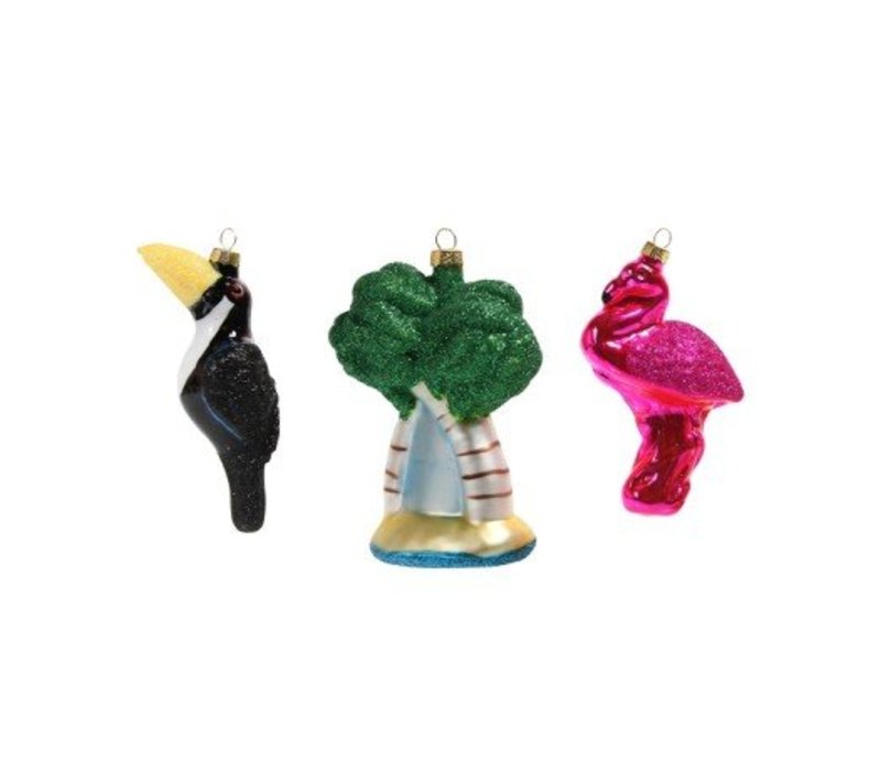 Klevering Tropical ornaments set of 3